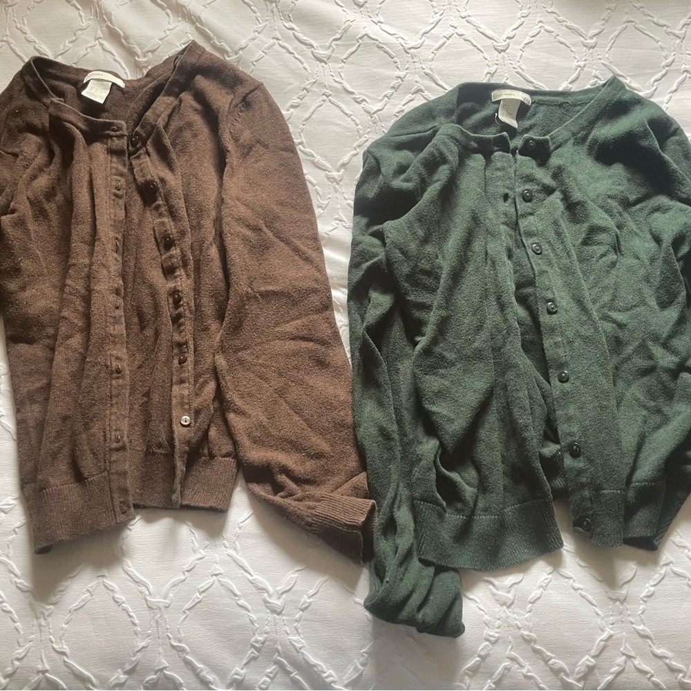 H&M Brown and Forest Green Cardigan Sweaters